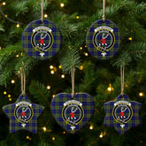 Colquhoun Modern Tartan Crest Christmas Ceramic Ornament